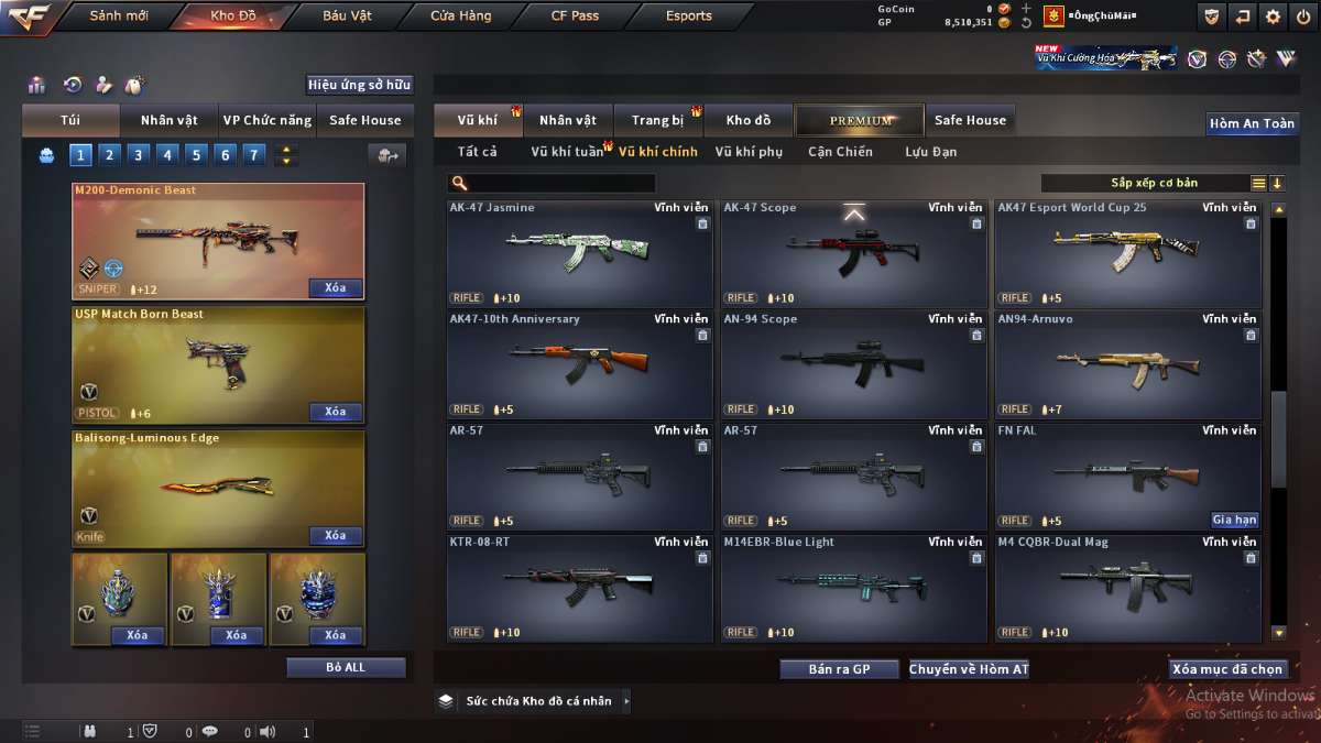 shop acc cf uy tin gia re